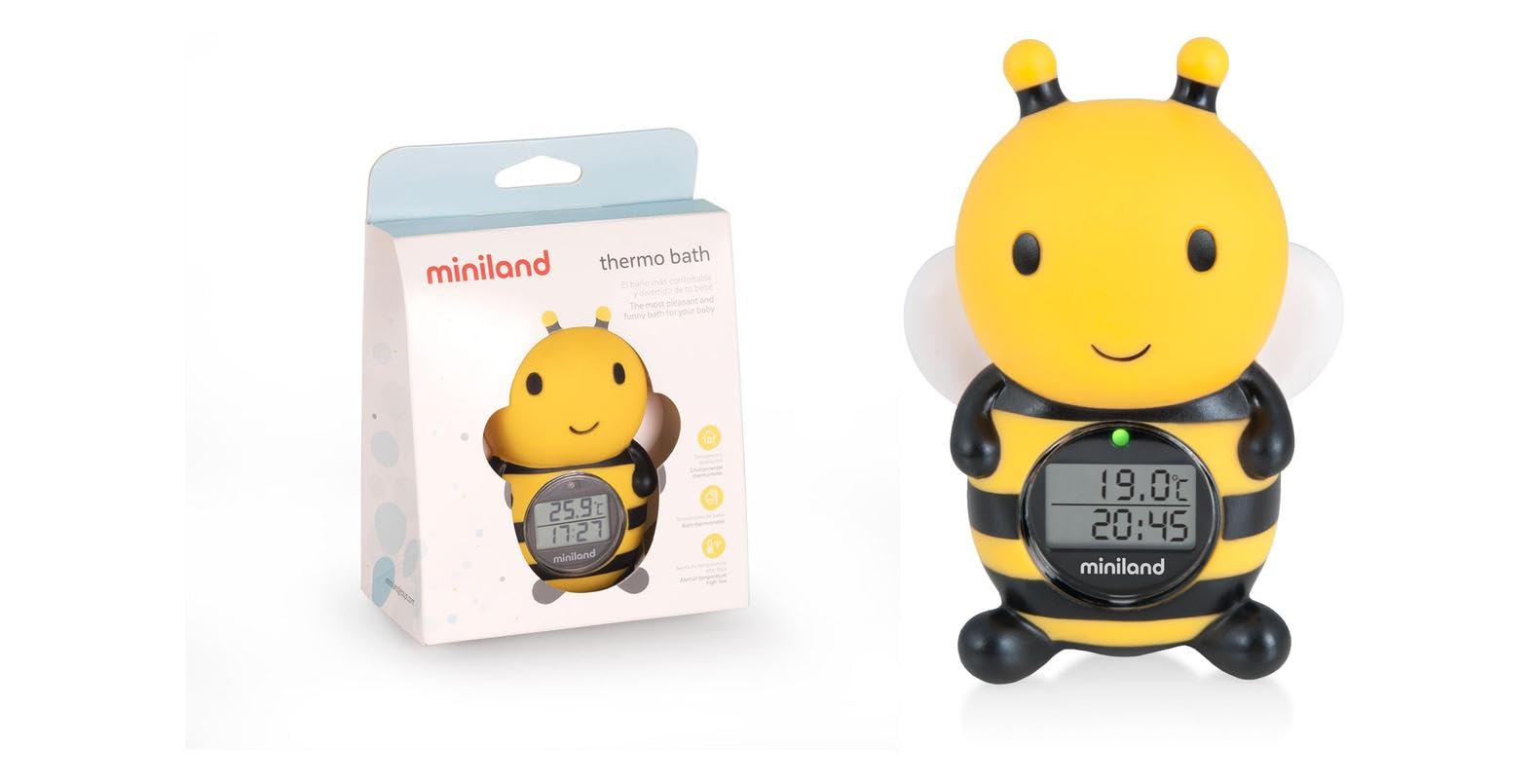 Miniland Bee Shaped Bath and Environmental Thermometer, multi-color