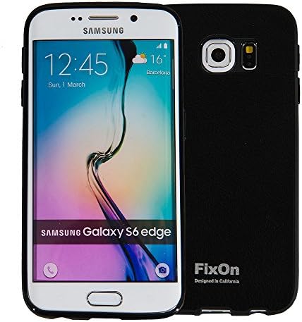 Fixon® Samsung Galaxy S6 Edge JELLY Series TPU Protective Case Cover **New** - Slim Fit [Camera Lens Defense] [Drop Protection] [Scratch Resistant] - MADE IN KOREA (Black)