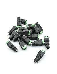 zyamy 20 piezas 5,5 x 6.9 foot macho a hembra DC enchufe de alimentación conector con tornillo de sujeción tipo verde Jack adaptador para cámara CCTV