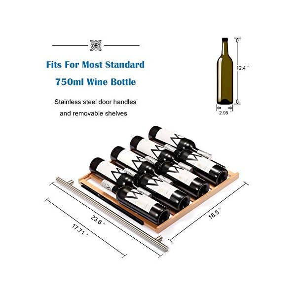 Antarctic-Star-24-Wine-Cooler-Beverage-Refrigerator-Beer-Mini-Fridge-46-Bottles-Dual-Zone-Built-in-Freestanding-Stainless-Steel-Double-Layer-Tempered-Digital-Temperature-Memory-Function-Glass-Door