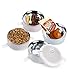 Spill Proof Dog Cat Travel Bowl Portable 304 Stainless Steel Multiple Layers Pet Water Food Storage Container with Invisible Handle for Pet Outdoor Traveling Raised Feeding (4 Layer)