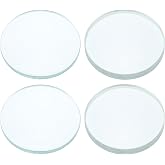 PATIKIL Convex Lens, 50-75mm Focal Length 30mm (1.18") Diameter Round Glass Magnifying Telescope Lens Trial Set Ground Edge for Lab Physics Class Optics, 4 Pcs
