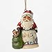 Jim Shore Heartwood Creek Santa with Winter Scene Mini Stone Resin Hanging Ornament, 3.5”