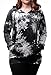 YaYa Bay Hoodies for Women, Womens Lightweight Long Sleeve Pullover V Neck Kangaroo Pouch Pocket Tie Dye Sweatshirt Hoodie Large Black