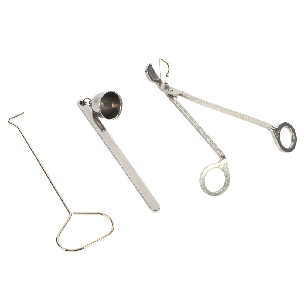 3pcs Stainless Steel Candle Snuffer Tool, Wick Cutter, Candle Hook Set
