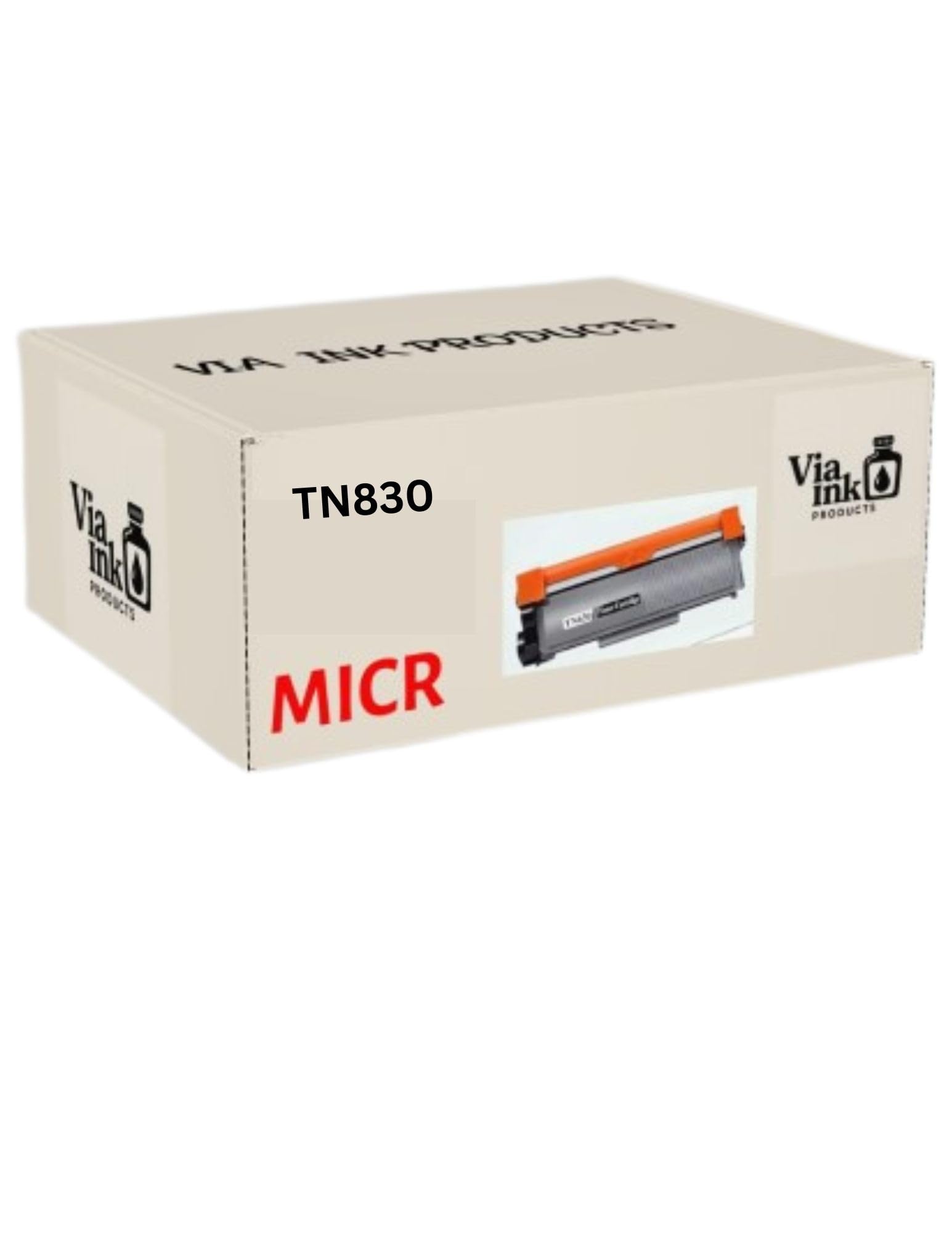 Photo 1 of Via Ink Products | TN830 MICR Toner Replacement for Brother TN-830 DCP-L2640DW HL-L2400D L2460DW L2480DW L2405W MFC-L2820DW L2820DWXL OEM Modified Check Printer Cartridge