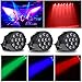 LED Par Lights, Blusmart 12 LED Disco DJ Stage Lights with Music-activated, Auto-run and DMX512 Control Mode, Different Colors Combinations of Red, Green, Blue and White, Multi-angle Rotating Holder