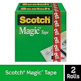 Scotch Brand Magic Tape, Numerous Applications, Engineered for Repairing, Great for Gift Wrapping, 3/4 x 1000 Inches, Boxed, 2 Refill Rolls (810K2)