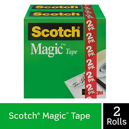 Scotch Brand Magic Tape, Numerous Applications, Engineered for Repairing, Great for Gift Wrapping, 3/4 x 1000 Inches, Boxed, 2 Refill Rolls (810K2)