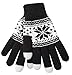 Chalier Womens Winter Warm Thick Knit Phone Texting Touch Screen Gloves Mittens, Black OS