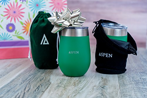 Stainless Steel Wine Tumbler Glasses, 12 oz Set of Two (Aspen), B-Grade, Velvet Wrapped - Thumbnail 2