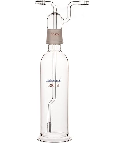 Labor Gaswaschflasche 500ml - Borosilikatglas Mit PTFE Kappe