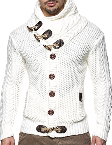 Leif nelson  men s knitted turtleneck cardigan - xx-lar…