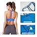 Queenie Ke Women's Light Support Cross Back Wirefree Pad Yoga Sports Bra Size S Color Blue