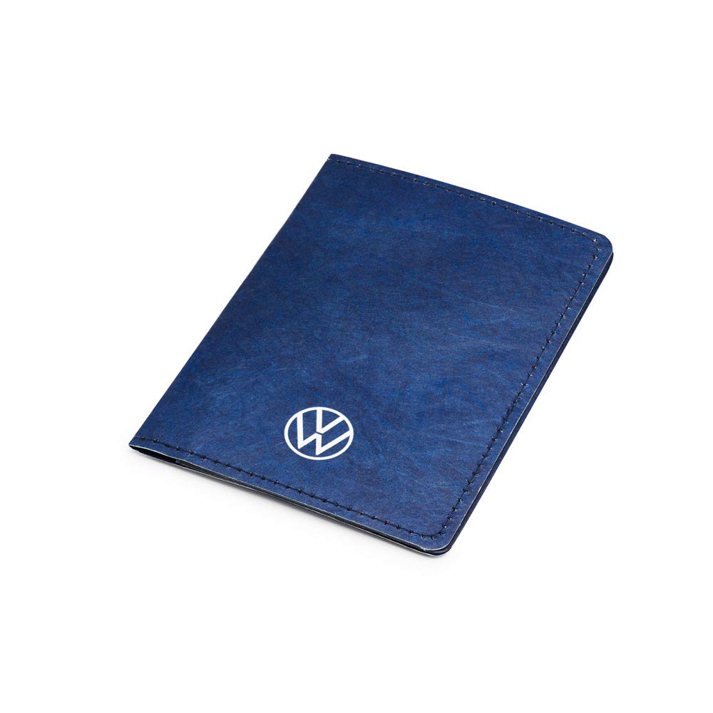 Volkswagen Document Folder Case with VW Logo, Blue, 4 Compartments, Tyvek Material, Adults, Unisex, Document Holder