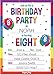 Papery Pop 8th Birthday Party Invitations with Envelopes (15 Count) - 8 Year Old Kids Birthday Invitations for Boys or Girls - Rainbow