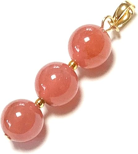 Amazon Co Jp Rvaru K18トップ インカローズ 8mm 3連 トリプルタイプ ペンダントトップ ロードクロサイト K18yg 18金イエローゴールド ネックレストップ 7月 誕生石 天然石 ジュエリー