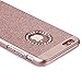 iPhone 6/6s Case,ARSUE (TM) Luxury Hybrid Beauty Crystal Rhinestone With Gold Sparkle Glitter PC Hard Protective Diamond Case Cover For iPhone 6/6s [4.7inch] (Rose Gold / Bling)