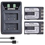 Batmax 2Pcs NB-2L NB-2LH Battery + Built-in USB LED
