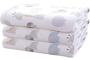FOOK FISH Baby Diaper Changing Pad Liners(22X27.5 inches) Soft Cotton Waterproof Changing Pad for Baby Underpads Mattress Mat Sheet Protector Portable Reusable Urine Mats for Travel Gear Pack of 3