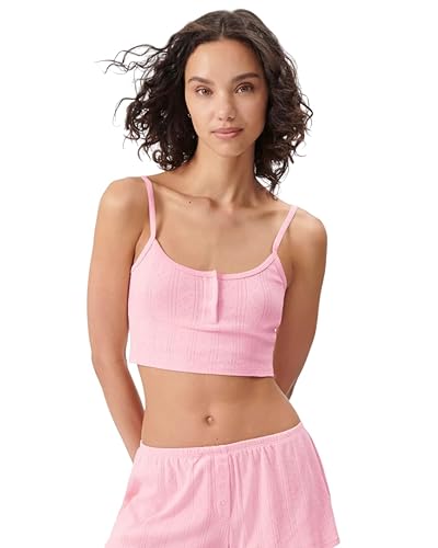 florence by millsWomensCozy Crush Sweet Pointelle Cropped TankSoft PinkLarge deal