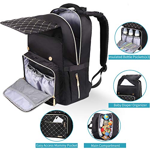 1 Backpack+Multi+Function+Waterproof+Insulated+Girls+Black
