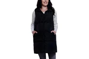 Motherhood Maternity Women's Sleeveless Long Pregnancy Puffer Vest with Pockets