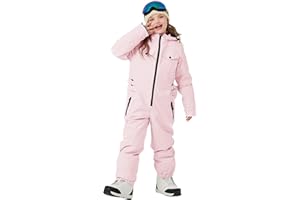 Haloumoning Kids Snow Suit Girls Waterproof Insulated Winter Outdoor Overalls Snowboarding One Piece Ski Suit 5-14Years