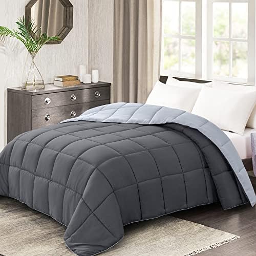 Homelike Moment Lightweight Bed Comforter Gray All Season Down Alternative Summer Duvet Insert