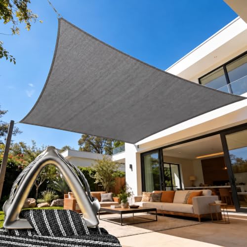 ColourTree 41' x 47' Grey Rectangle Shade Sail,UV Block Outdoor Canopy at Amazon