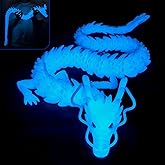 WUQIREN 40inch Super Large 3D Printed Dragon,Bigger Fidget Crystal Dragon Toys,3D Printed Stuff Animals Toys,Articulated Dragon for Home Office Desk Wall Decor (Glow-Blue)