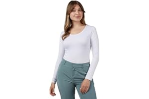 32 Degrees Heat Women's Lightweight Scoop Base Layer Top | Form Fitting | Long Sleeve | 4-Way Stretch | Thermal