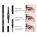 3 in 1 Automatic Eyebrow powder & Eyebrow brush & Automatic Eyebrow pencil with a refill pencil Professional 3D Eyebrow Cosmetic Makeup Tool Waterproof &Long-lasting light brown#3