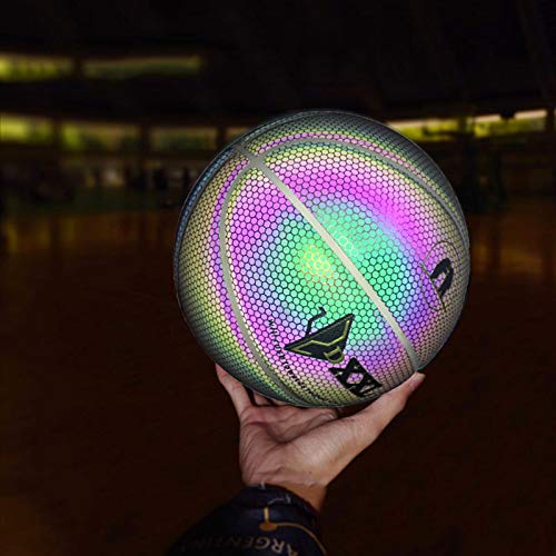 ALEXTREME Light Up Basketball,Luminous Basketball Night Game Street PU Glowing Rainbow Light Children Training Tool,Glowing Basketball