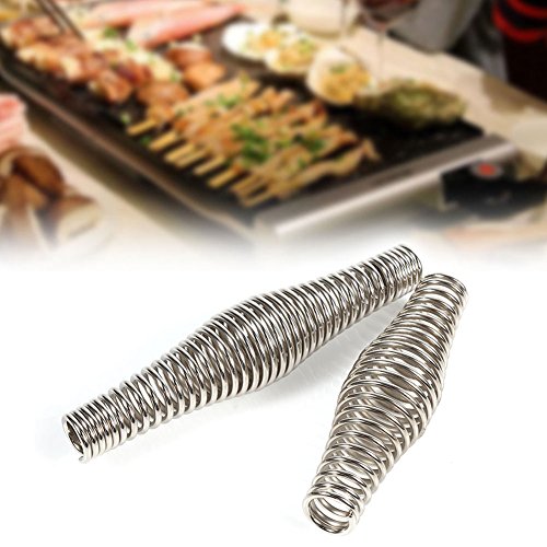 EUGNN BBQ Pit Grill Handle Spring Stainless Steel Spring Stove Handle BBQ Pit Accessories Handle Spring for Wood Furnace Coal Stove Pellet Boilers Pad Smoker Kitchen Outdoor(140 mm) - Thumbnail 7