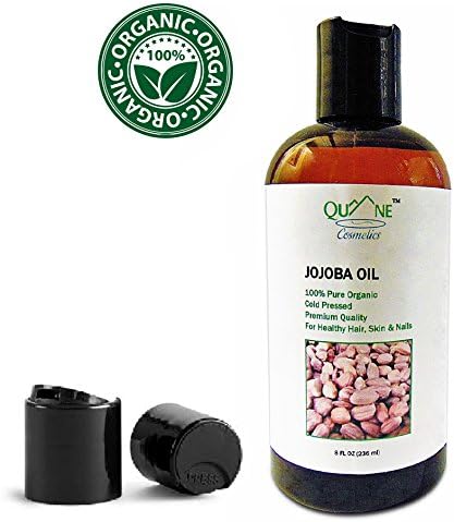 QUANE COSMETICS Organic Jojoba Oil | 100% Pure , Unrefined , Cold Pressed , Hexane Free | For Soft , Hydrated Skin &amp; Hair 8 fl oz