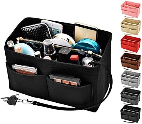 Purse organizer insert,Kumako Felt Bag Organizer,Lightweight&Sturdy With Zipper For LV Neverfull,Speedy,Longchamp&Tote Bags