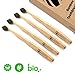 PAVICICO Bamboo Toothbrush, Organic Plant Based, Biodegradable and Eco-Friendly with Extra Soft BPA Free Bristles Charcoal Infused - Pack of 4 Adults