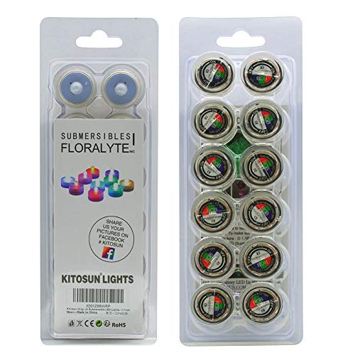 Submersible LED Lights cr2032 Battery Powered Underwater Waterproof LED Tea Light Candles for Events Wedding Centerpieces Vase Floral Xmas Holidays Home Decor Lighting(Pack of 12) (Blue)