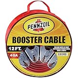 Pennzoil Jumper Cable 4 Gauge 12 Foot Heavy Duty Battery Booster with Travel Bag for Most Cars Trucks Vans SUVs