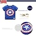 Toddler T-shirt for Captain America Fans Superhero Graphic Short Sleeve Cotton Tee by Sun Baby (2-3 Years, Captain-Blue)