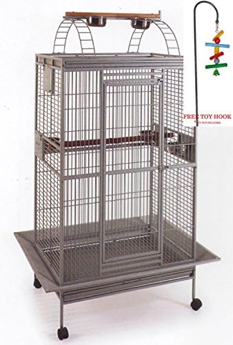 NEW Large Open PlayTop Double Ladder Parrot Cockatiel Macaw Conure W/Toy Hood237