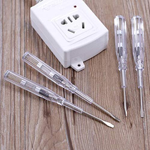 Tralntion Electric Circuit Detector Detection Pen Voltage Tester Power Socket Test Pencil Transparent Screwdriver