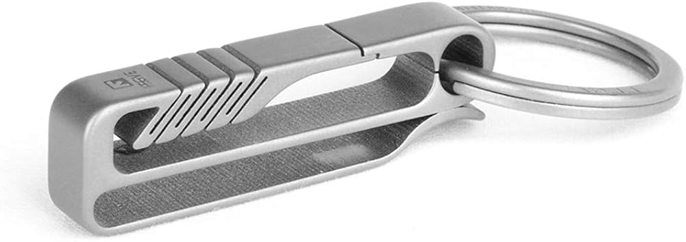 TISUR Belt Keychain Titanium Belt Loop Key Holder with Detachable Keyring for Men and Women (BK1) at  Men’s Clothing store