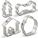 Ann Clark Cookie Cutters 4-Piece Dog Themed Cookie Cutter Set with Recipe Booklet, Dog Bone, Paw Print, Fire Hydrant, and Dog House
