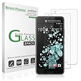 amFilm HTC U Ultra Screen Protector Glass, Tempered Glass Screen Protector for HTC U Ultra 2017 Verizon/AT&T/Sprint (2-Pack)