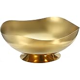 ELLDOO Key Bowl for Entryway Table, 7.9inch Gold Metal Key Dish Decorative Bowl, Coffee Pod Holder for Nespresso, Candy Snacks Jar Catch All Bowl for Countertop Kitchen Breakroom