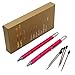 2PCS PACK 6 in 1 Screwdriver Tool Pen - Mini Multifunction Pen with Stylus, Flat and Phillips Screwdriver Bit, Bubble Level and inch cm Ruler all in one (Pink)