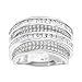Mia Sarine Cubic Zirconia Round Border and Baguette Center Eternity Band in Rhodium over Sterling Silver Size 7