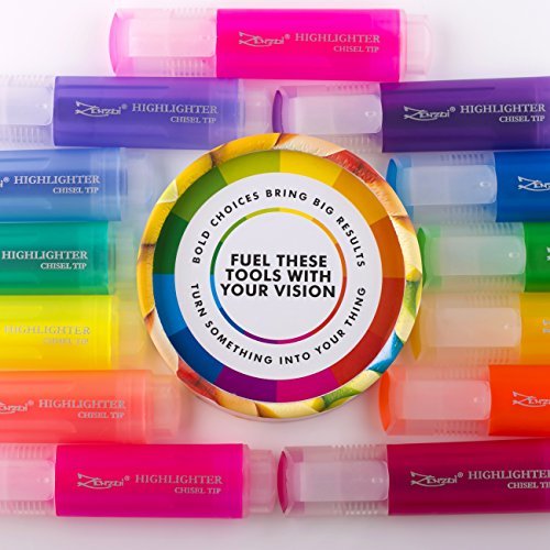Highlighters Markers Assorted Colors Bulk Fluorescent Highlighter Marker Pens Pack Large Set Color Chisel Tip Yellow Blue Green Pink Orange Pastel (Set of 13 (Limited Edition, New Colors))